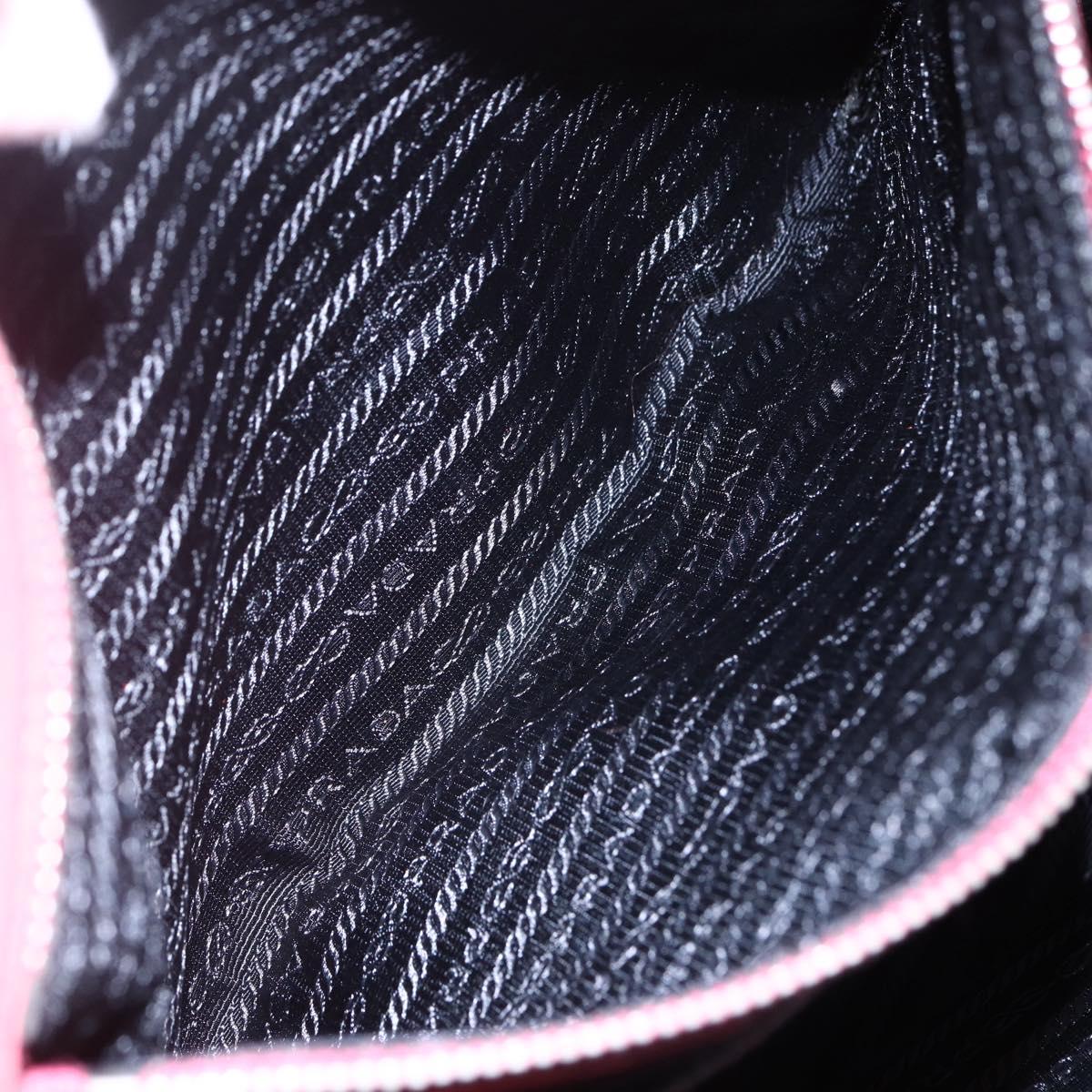 PRADA Tote Bag Leather 2way Pink Silver Auth 152397