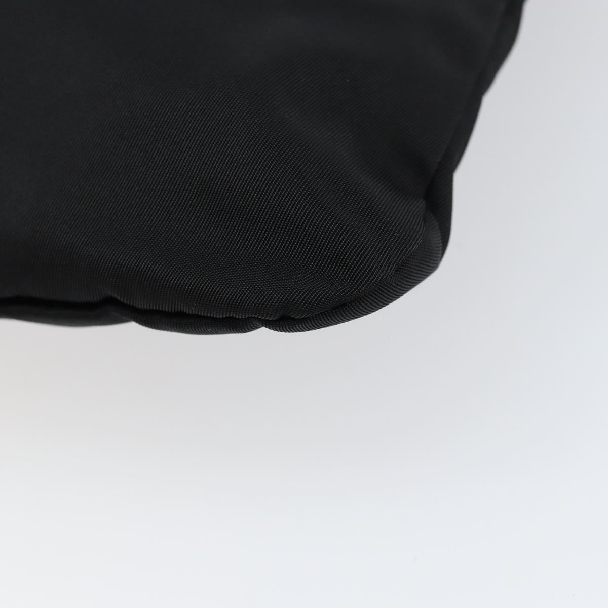 PRADA Hand Bag Nylon Black Silver Auth 152399