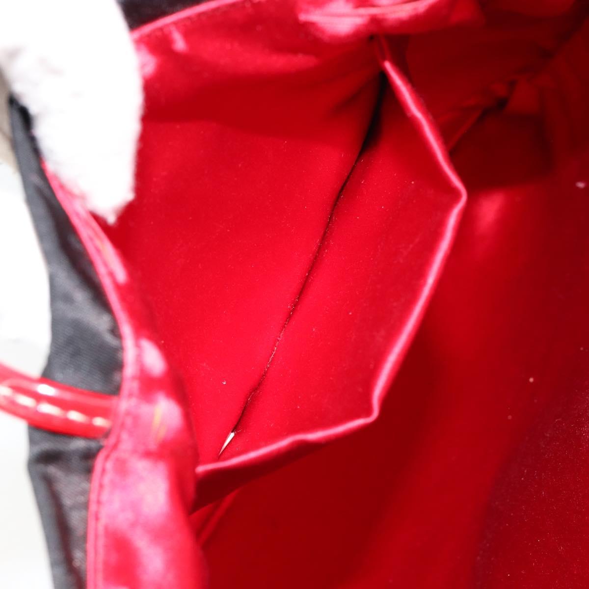 PRADA Hand Bag Nylon Black Silver Auth 152399