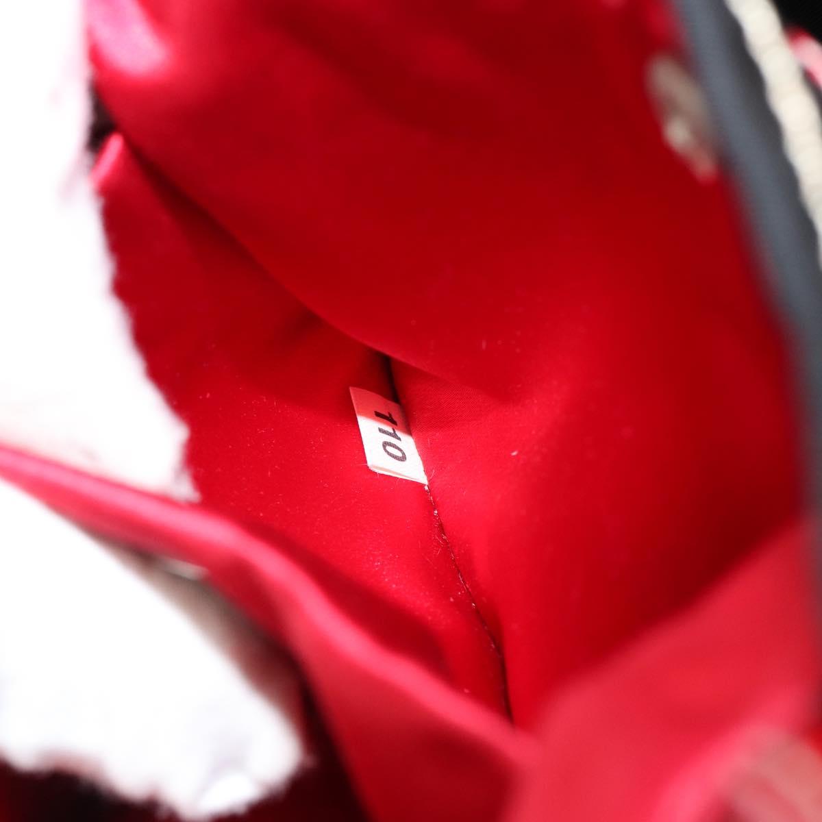 PRADA Hand Bag Nylon Black Silver Auth 152399