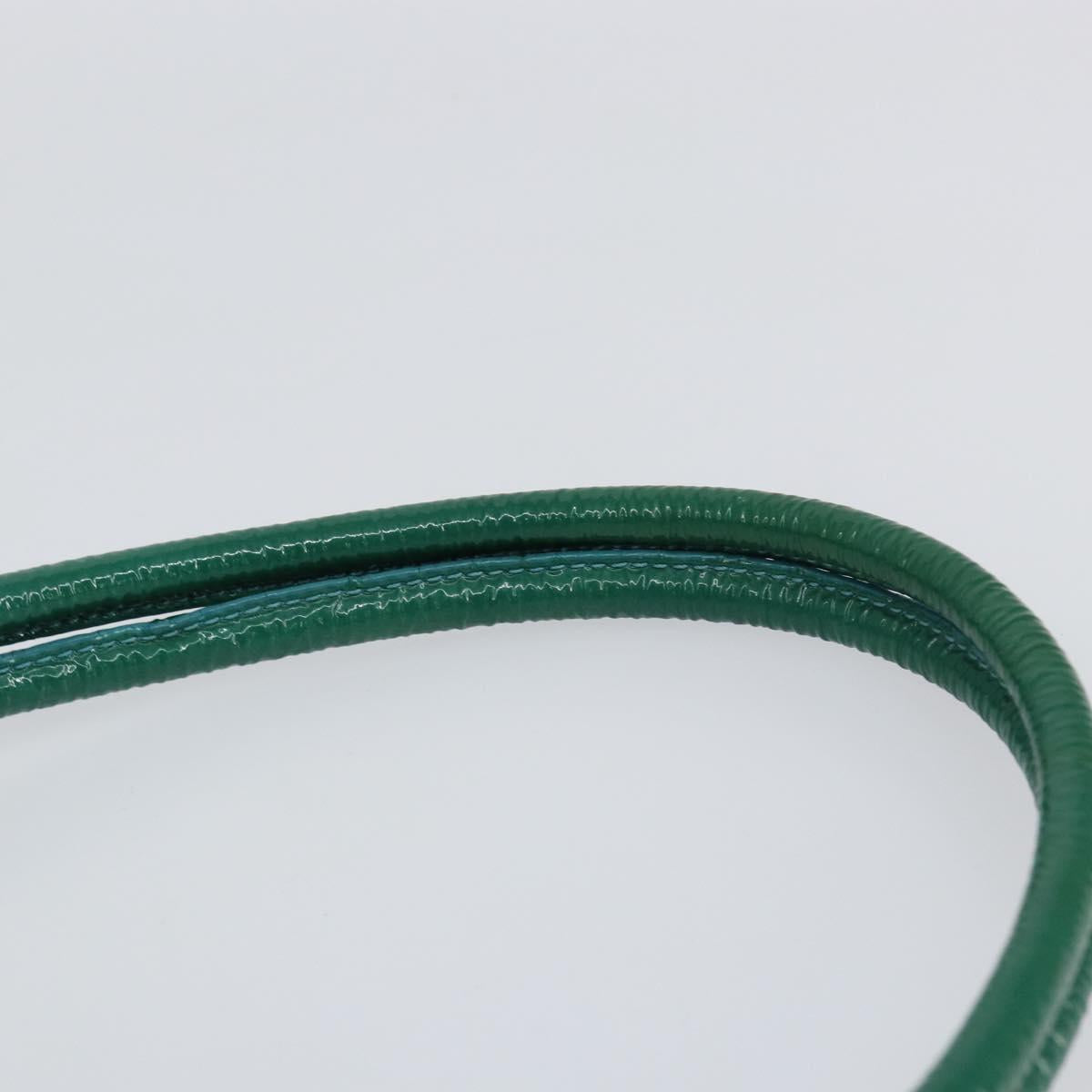 PRADA Hand Bag Nylon Turquoise Blue Gold Auth 152401