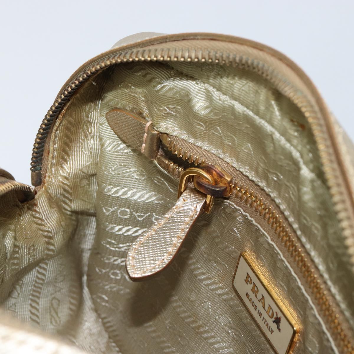 PRADA Shoulder Bag Safiano leather Gold Auth 152404