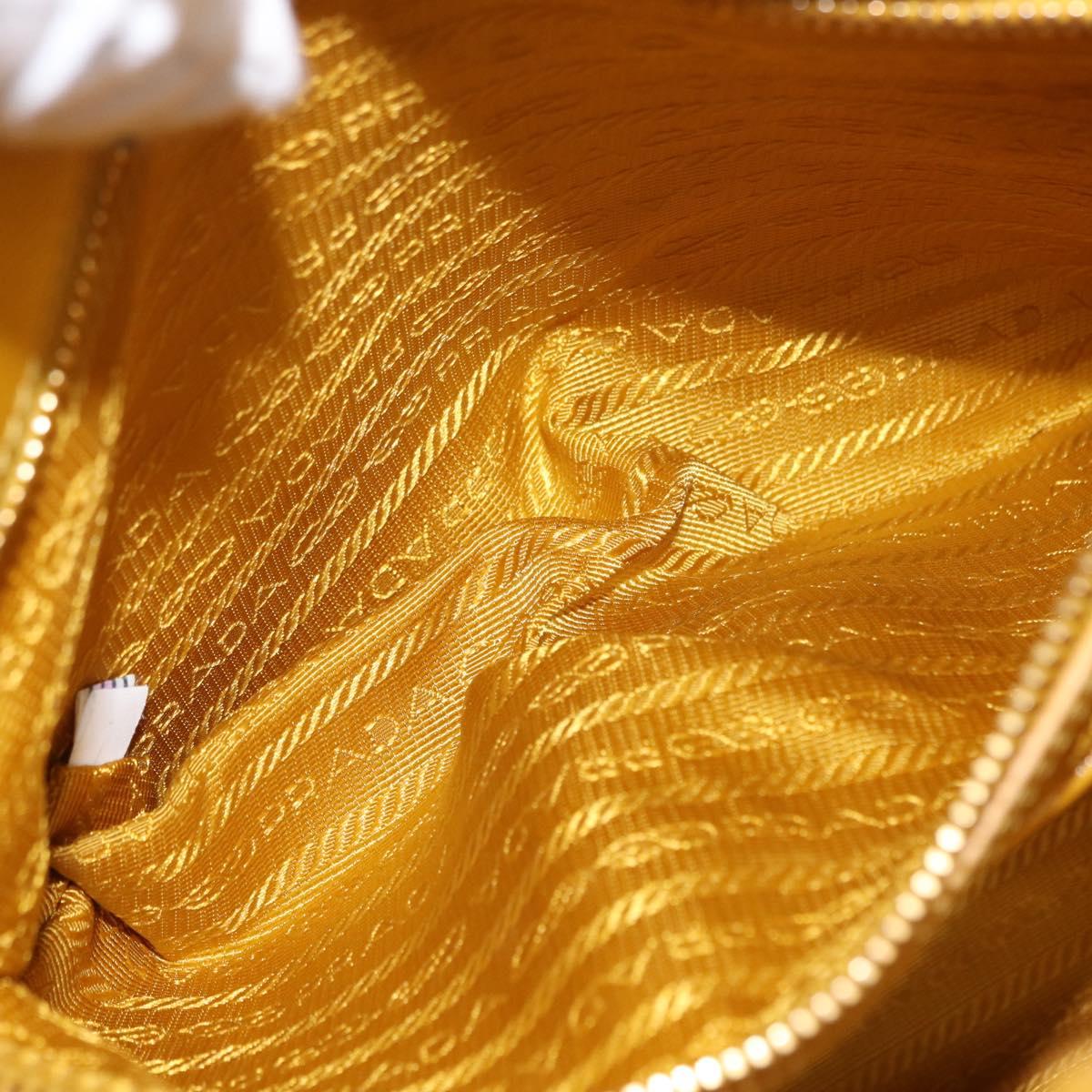 PRADA Hand Bag Safiano leather 2way Yellow Gold Auth 152405