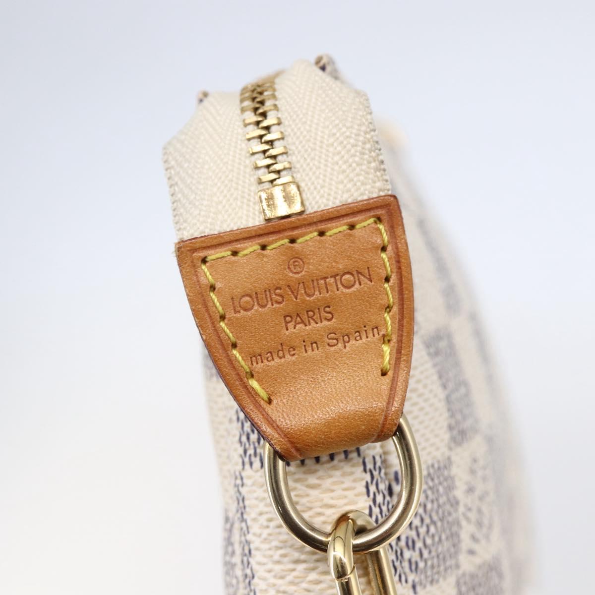 LOUIS VUITTON Damier Azur Pochette Accessoires Pouch N51986 LV Auth 152406V