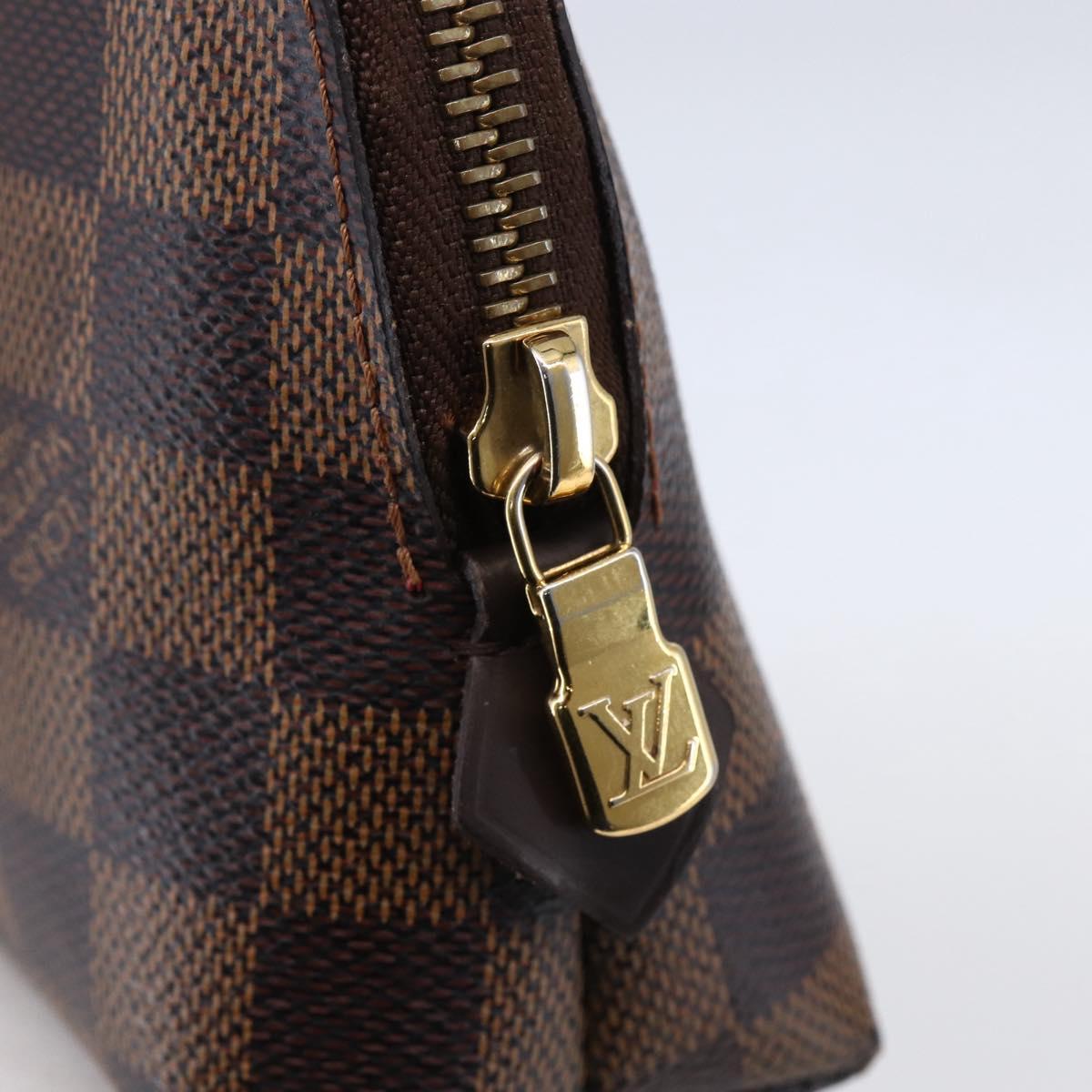 LOUIS VUITTON Damier Ebene Pochette Cosmetic GM Pouch N23345 LV Auth 152407