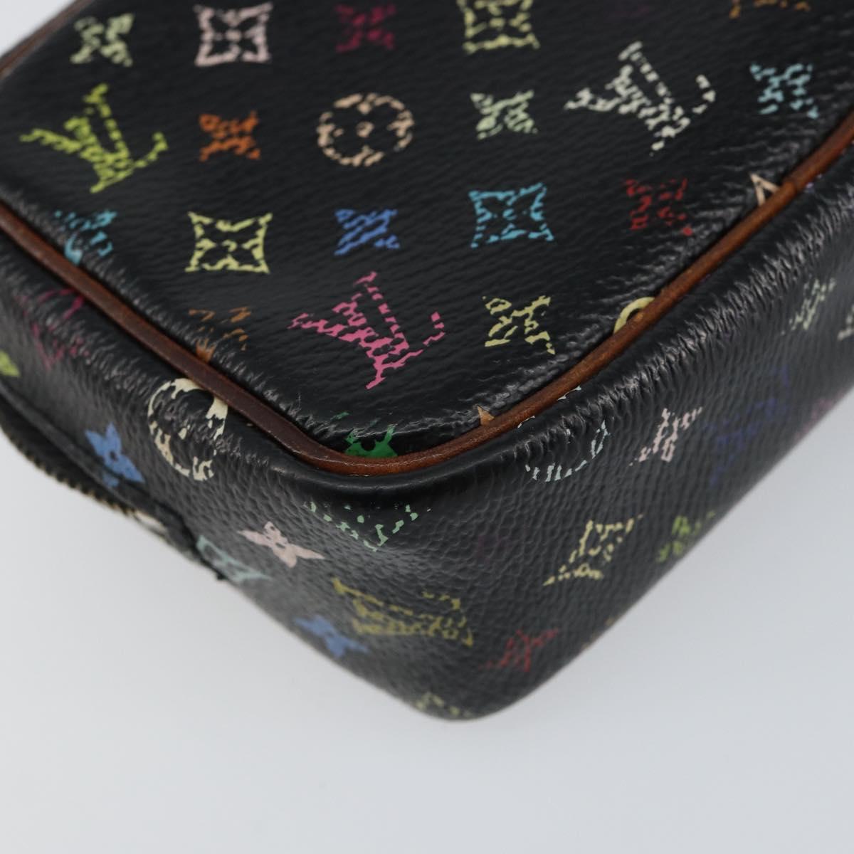 LOUIS VUITTON Monogram Multicolor Trousse Wapity Pouch Black M58034 Auth 152411