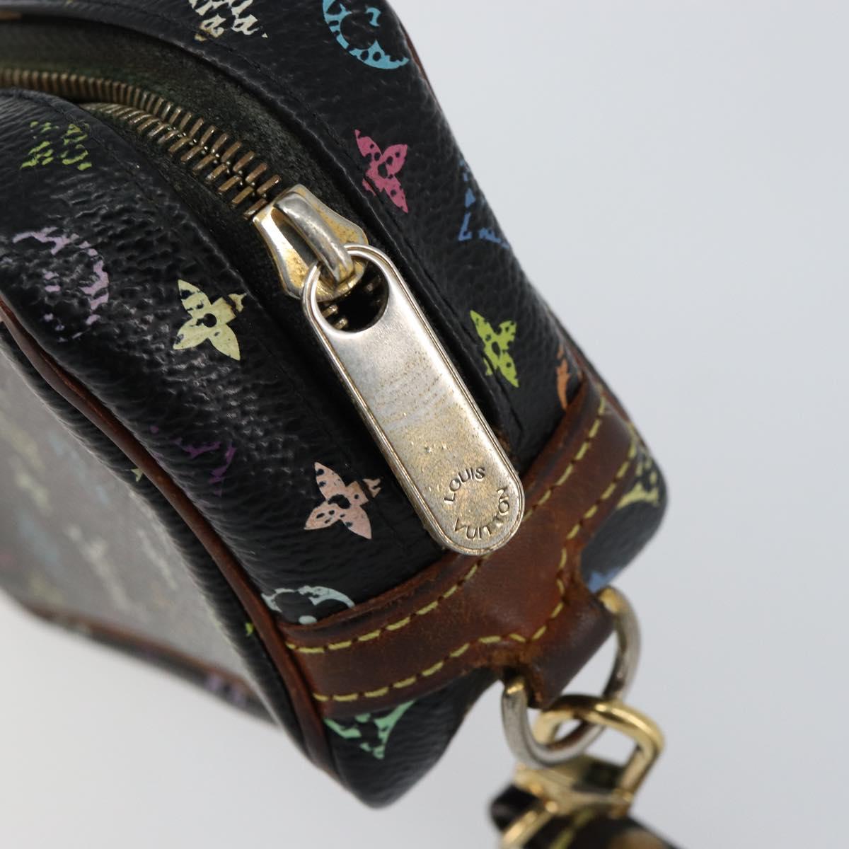 LOUIS VUITTON Monogram Multicolor Trousse Wapity Pouch Black M58034 Auth 152411