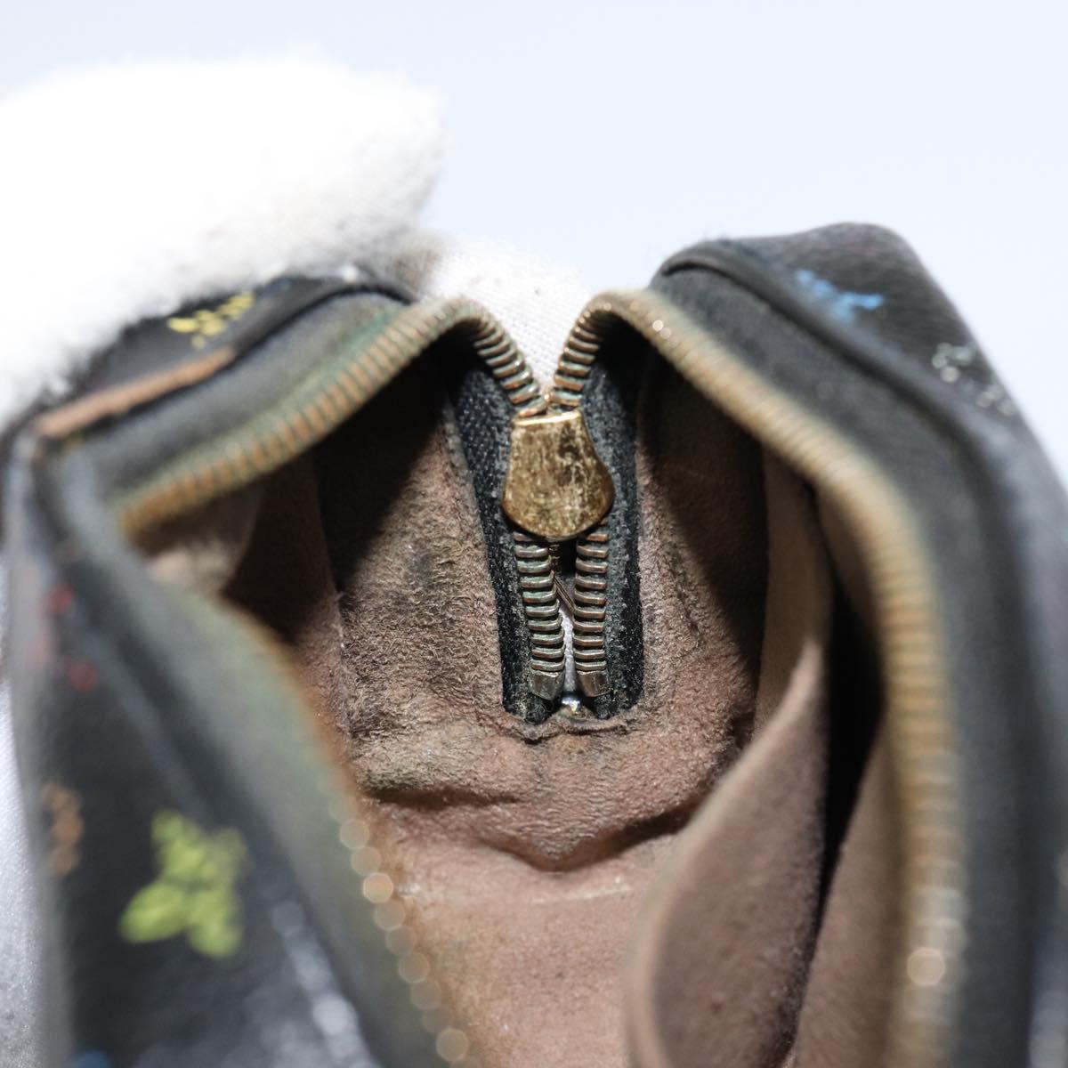 LOUIS VUITTON Monogram Multicolor Trousse Wapity Pouch Black M58034 Auth 152411