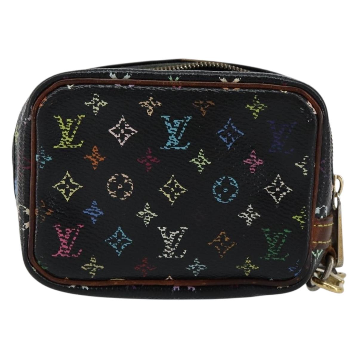 LOUIS VUITTON Monogram Multicolor Trousse Wapity Pouch Black M58034 Auth 152411