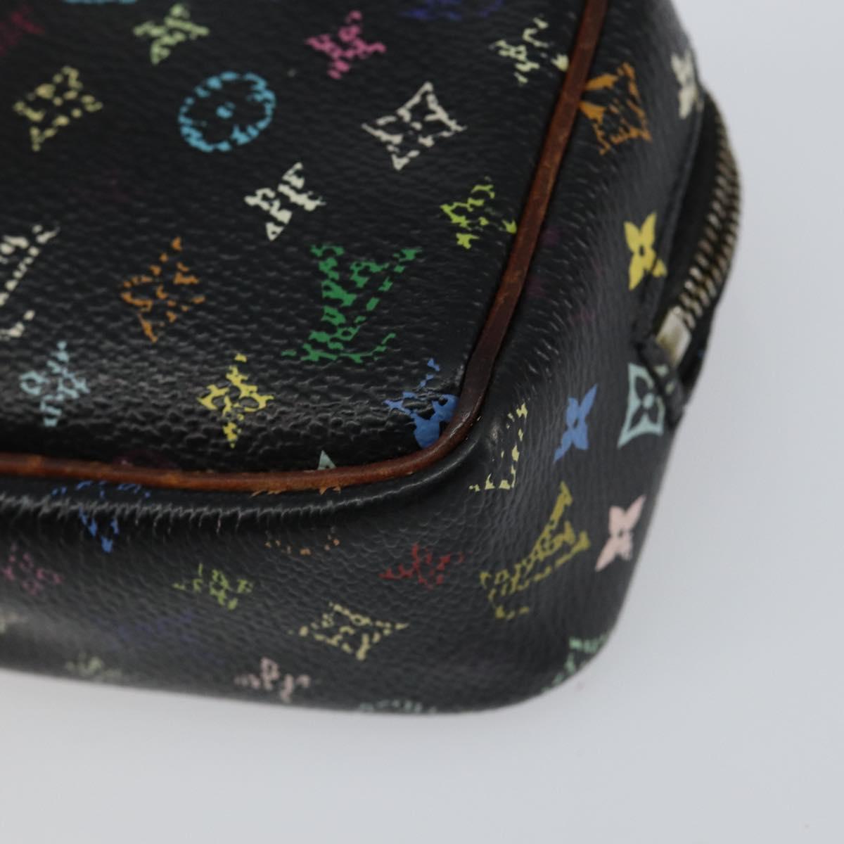 LOUIS VUITTON Monogram Multicolor Trousse Wapity Pouch Black M58034 Auth 152411