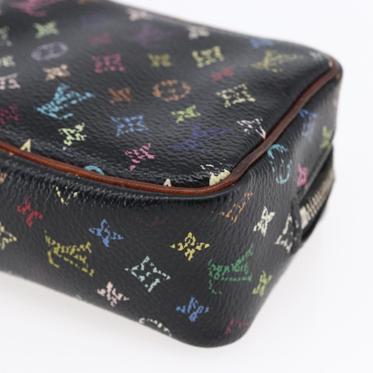 LOUIS VUITTON Monogram Multicolor Trousse Wapity Pouch Black M58034 Auth 152412