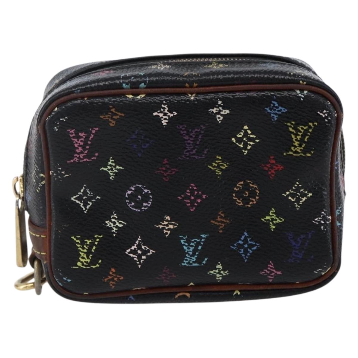 LOUIS VUITTON Monogram Multicolor Trousse Wapity Pouch Black M58034 Auth 152412