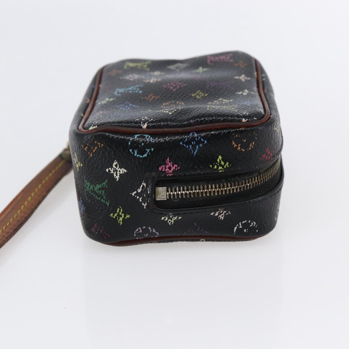 LOUIS VUITTON Monogram Multicolor Trousse Wapity Pouch Black M58034 Auth 152412