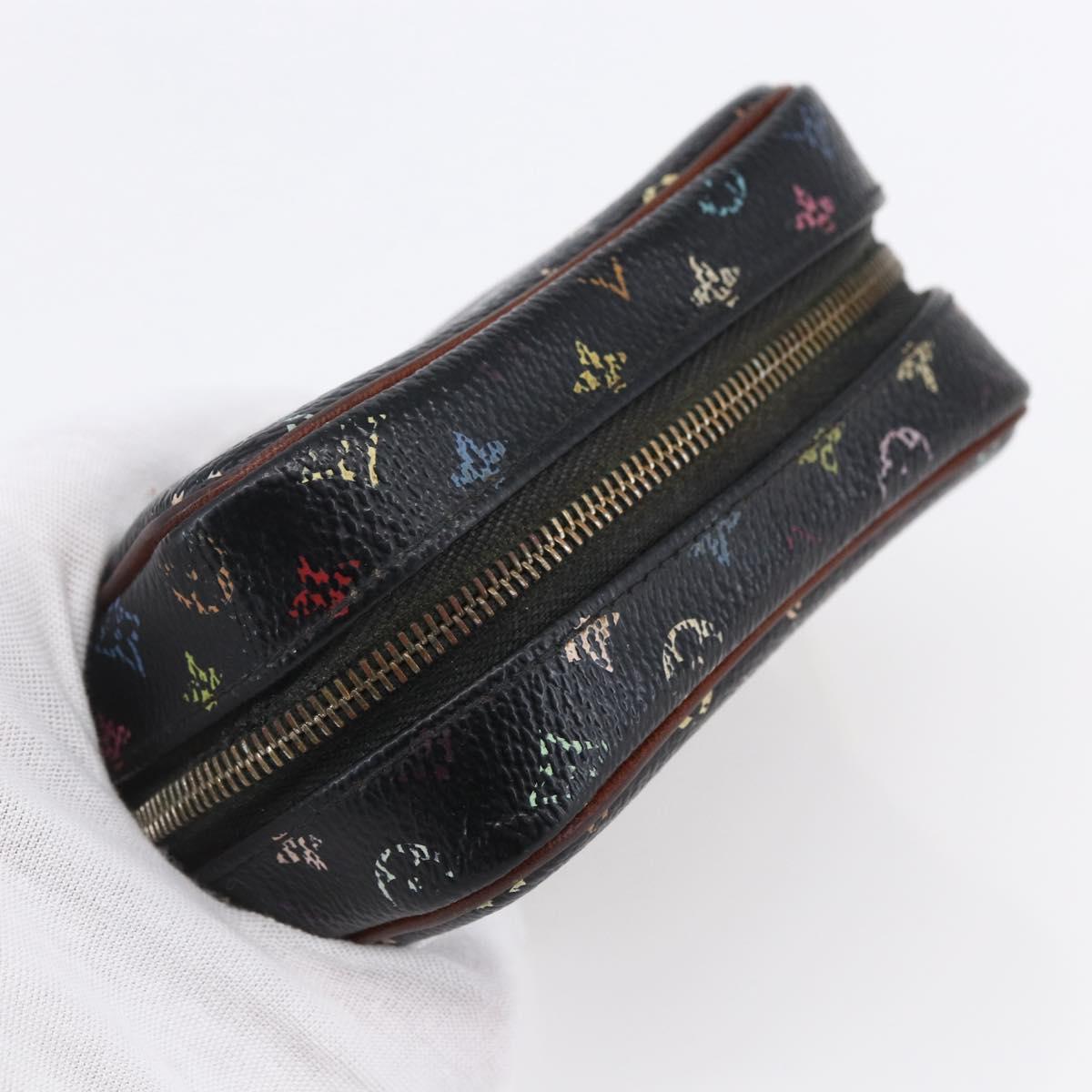 LOUIS VUITTON Monogram Multicolor Trousse Wapity Pouch Black M58034 Auth 152412