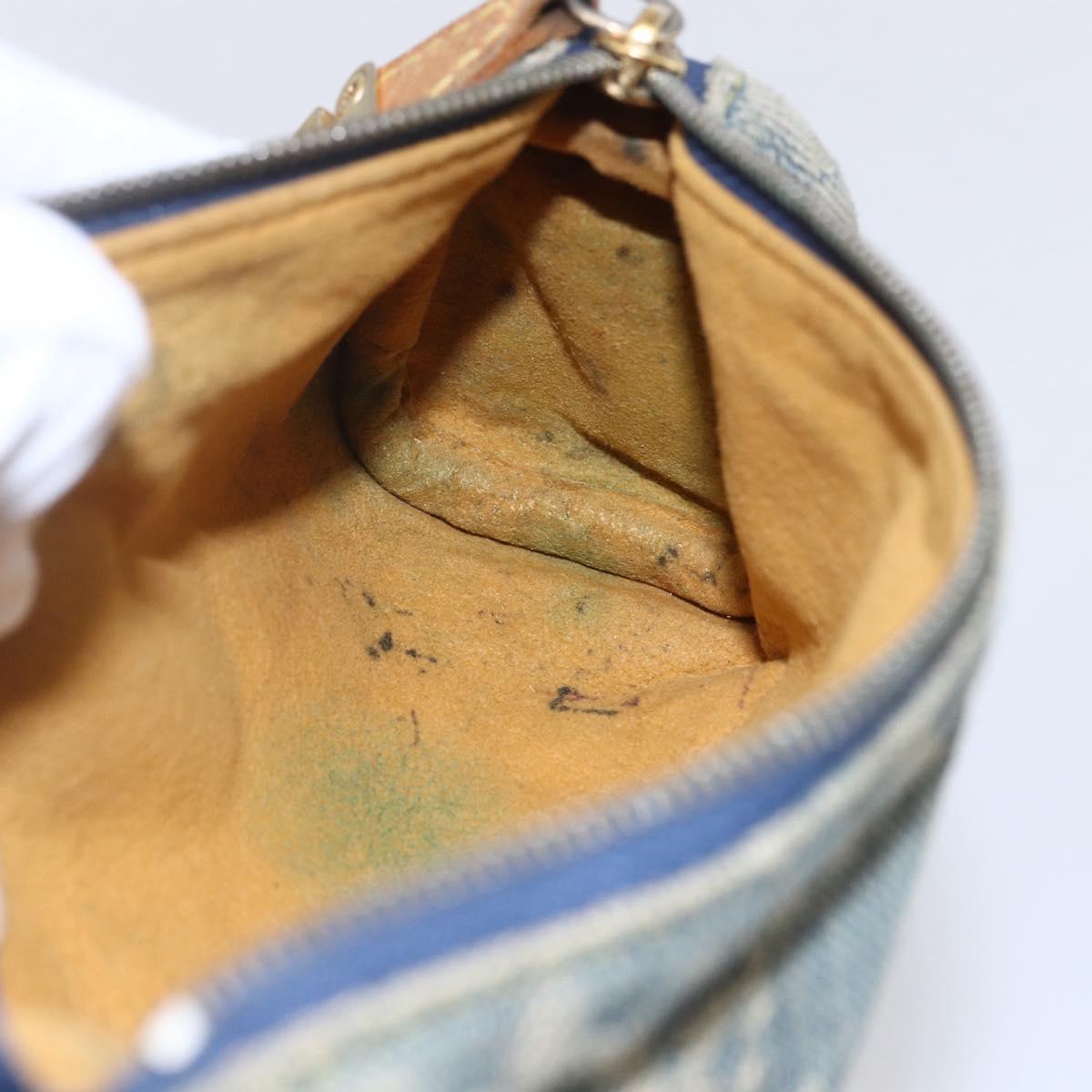 LOUIS VUITTON Monogram Denim Trousse Speedy GM Pouch Blue M95081 LV Auth 152415