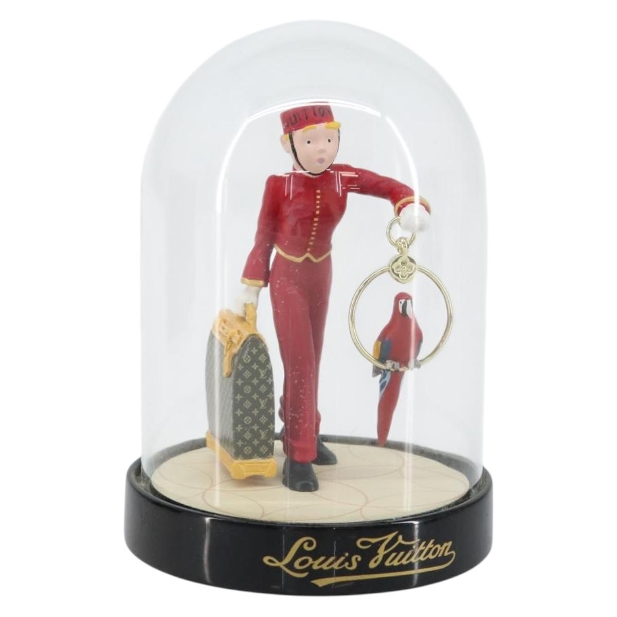 LOUIS VUITTON Snow Globe Pageboy Clear Red LV Auth 152416