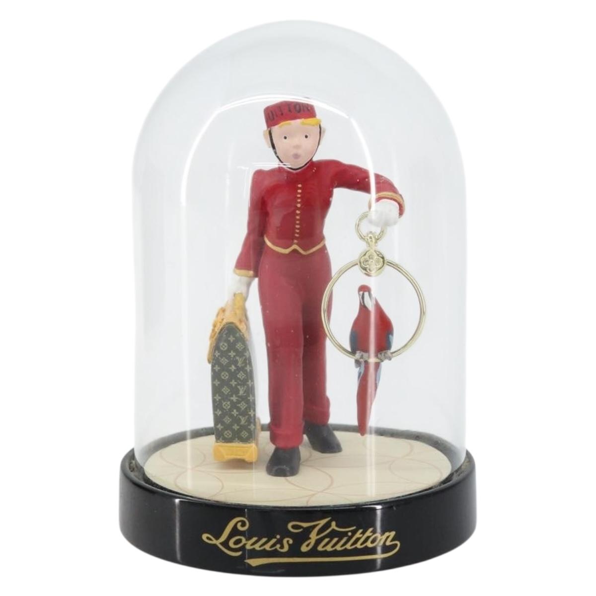 LOUIS VUITTON Snow Globe Pageboy Clear Red LV Auth 152416