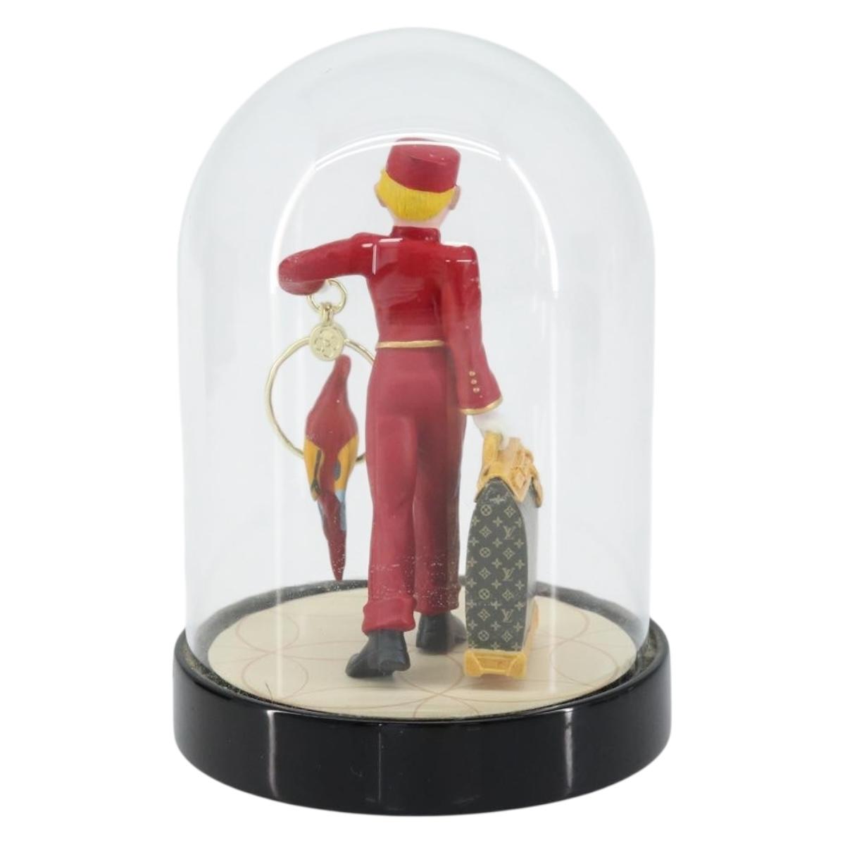 LOUIS VUITTON Snow Globe Pageboy Clear Red LV Auth 152416
