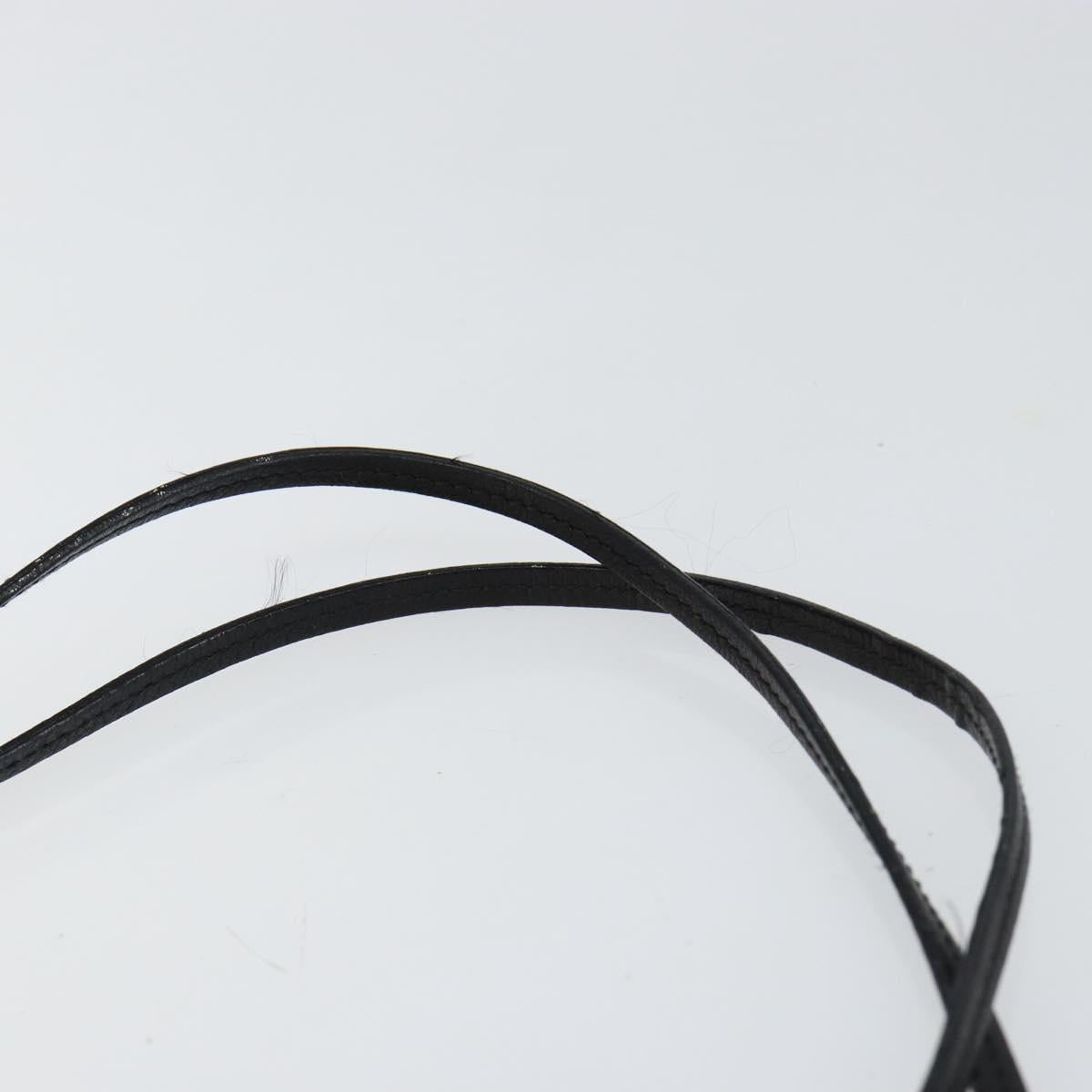 Miu Miu Gamaguchi Shoulder Bag Leather Beige Silver Auth 152418