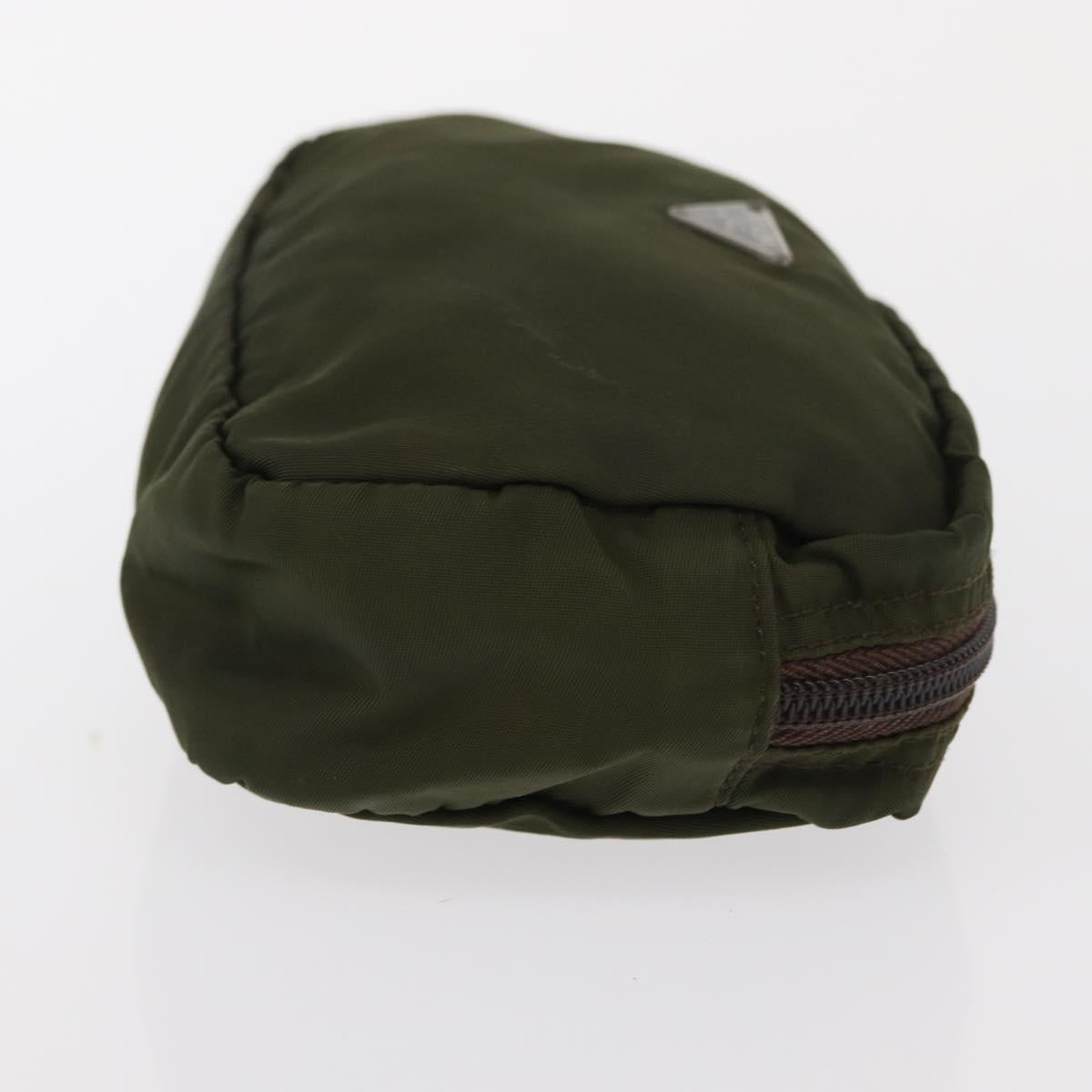 PRADA Pouch Nylon Canvas 3 Set Black Pink khaki Auth 152422