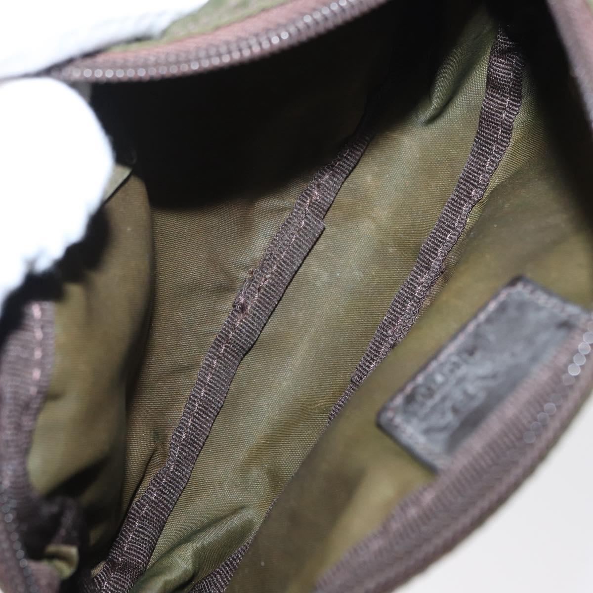 PRADA Pouch Nylon Canvas 3 Set Black Pink khaki Auth 152422