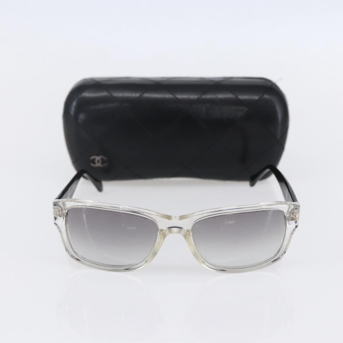 CHANEL Sunglasses plastic Black CC Auth 152424