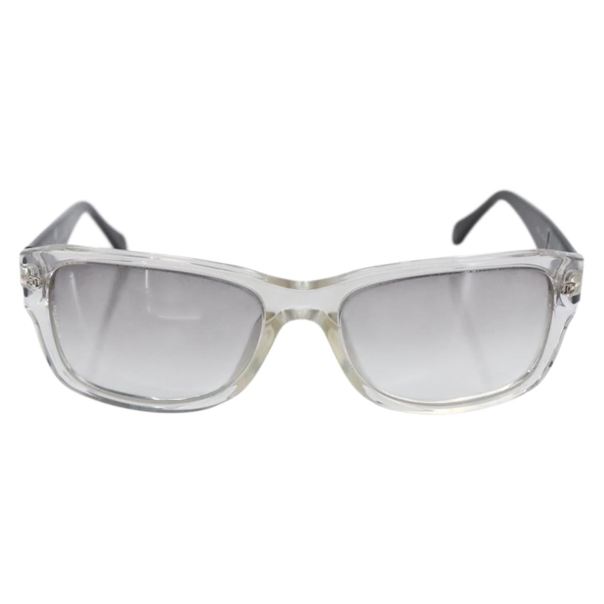 CHANEL Sunglasses plastic Black CC Auth 152424