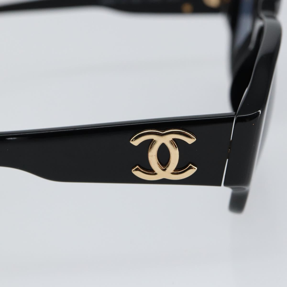 CHANEL Sunglasses plastic Black CC Auth 152425