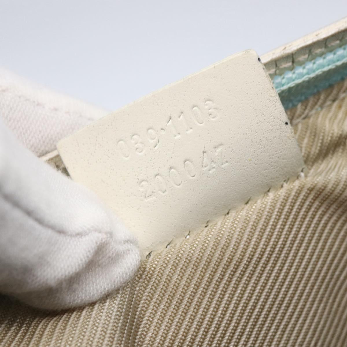 GUCCI GG Canvas Accessory Pouch Peppermint Gold 039 1103 Auth 152427