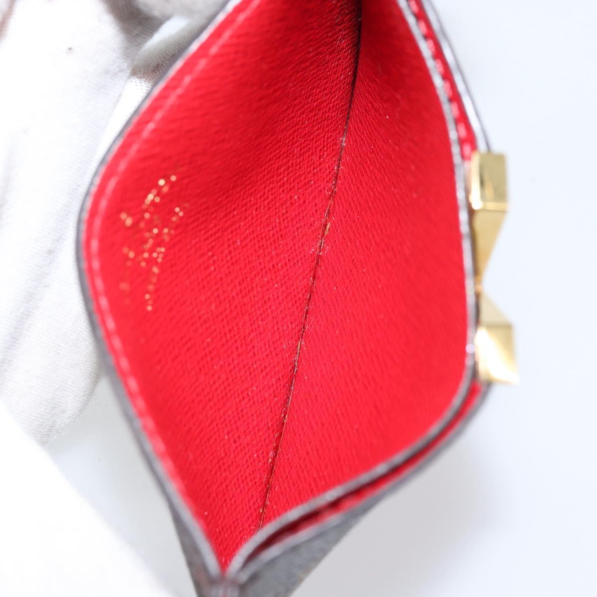 LOUIS VUITTON Monogram Porte Cartes Kimono Card Case Red M56172 LV Auth 152432