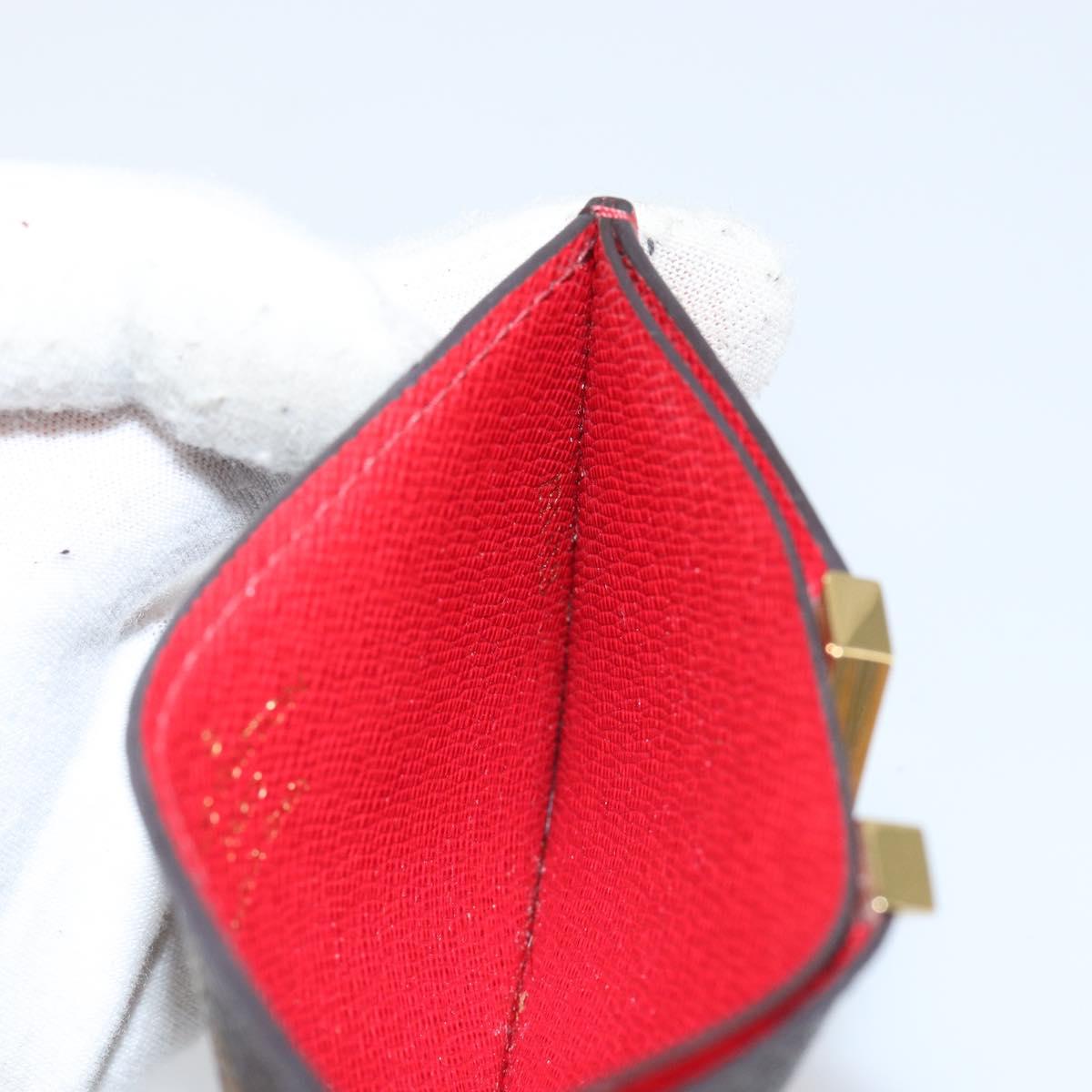 LOUIS VUITTON Monogram Porte Cartes Kimono Card Case Red M56172 LV Auth 152432
