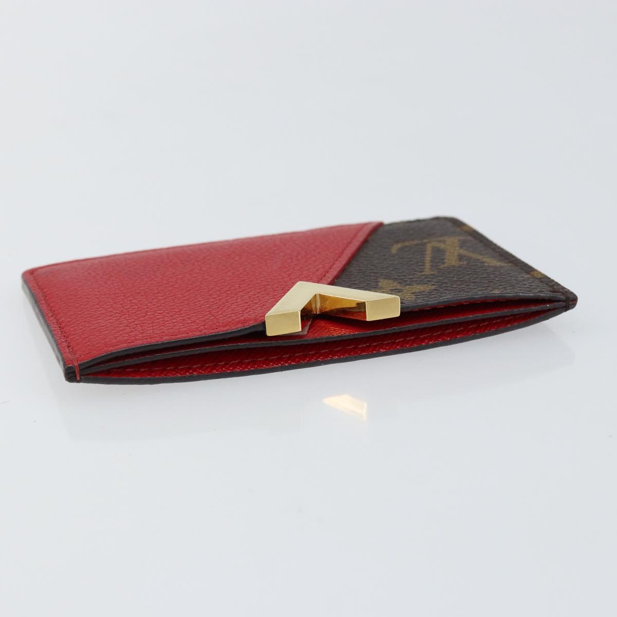 LOUIS VUITTON Monogram Porte Cartes Kimono Card Case Red M56172 LV Auth 152432