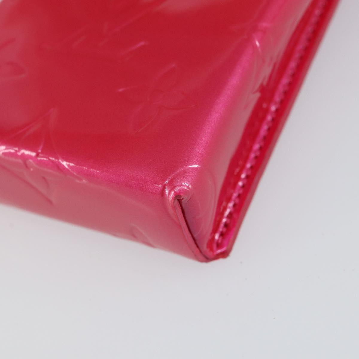 LOUIS VUITTON Monogram Vernis Green Cigarette Case Fusha Pink M91242 Auth 152434V