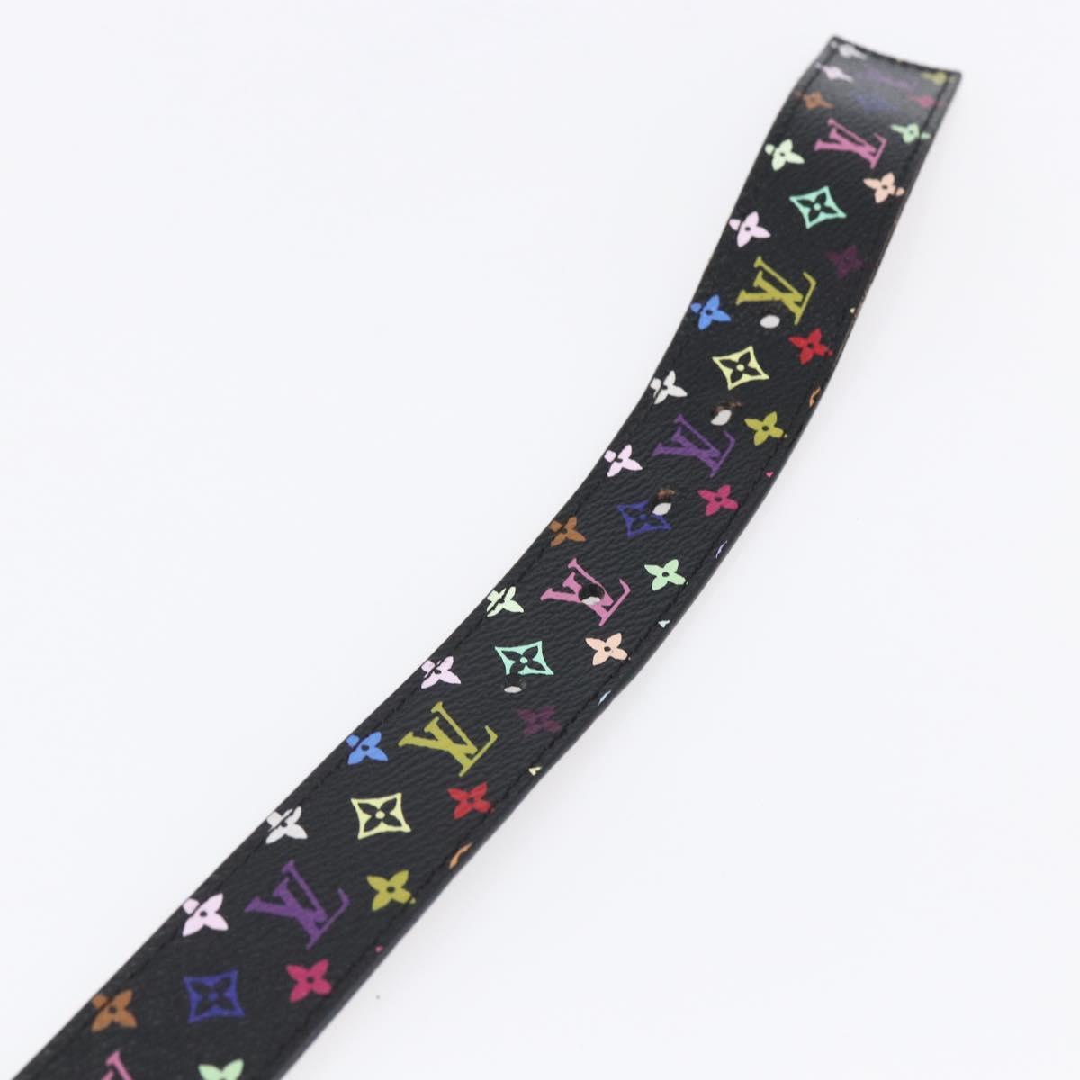 LOUIS VUITTON Multicolor Ceinture Belt Black LV Auth 152435
