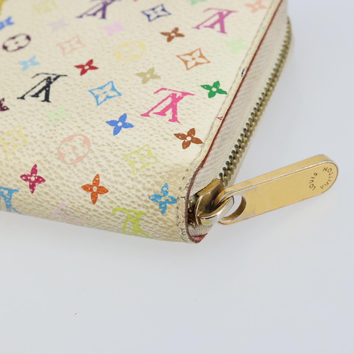 LOUIS VUITTON Monogram Multicolor Zippy Wallet Wallet White M60241 Auth 152436