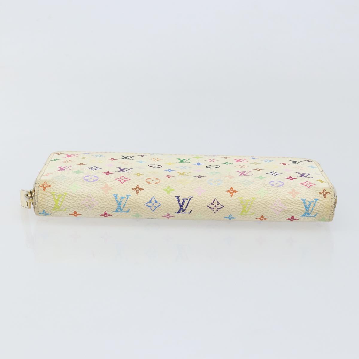 LOUIS VUITTON Monogram Multicolor Zippy Wallet Wallet White M60241 Auth 152436