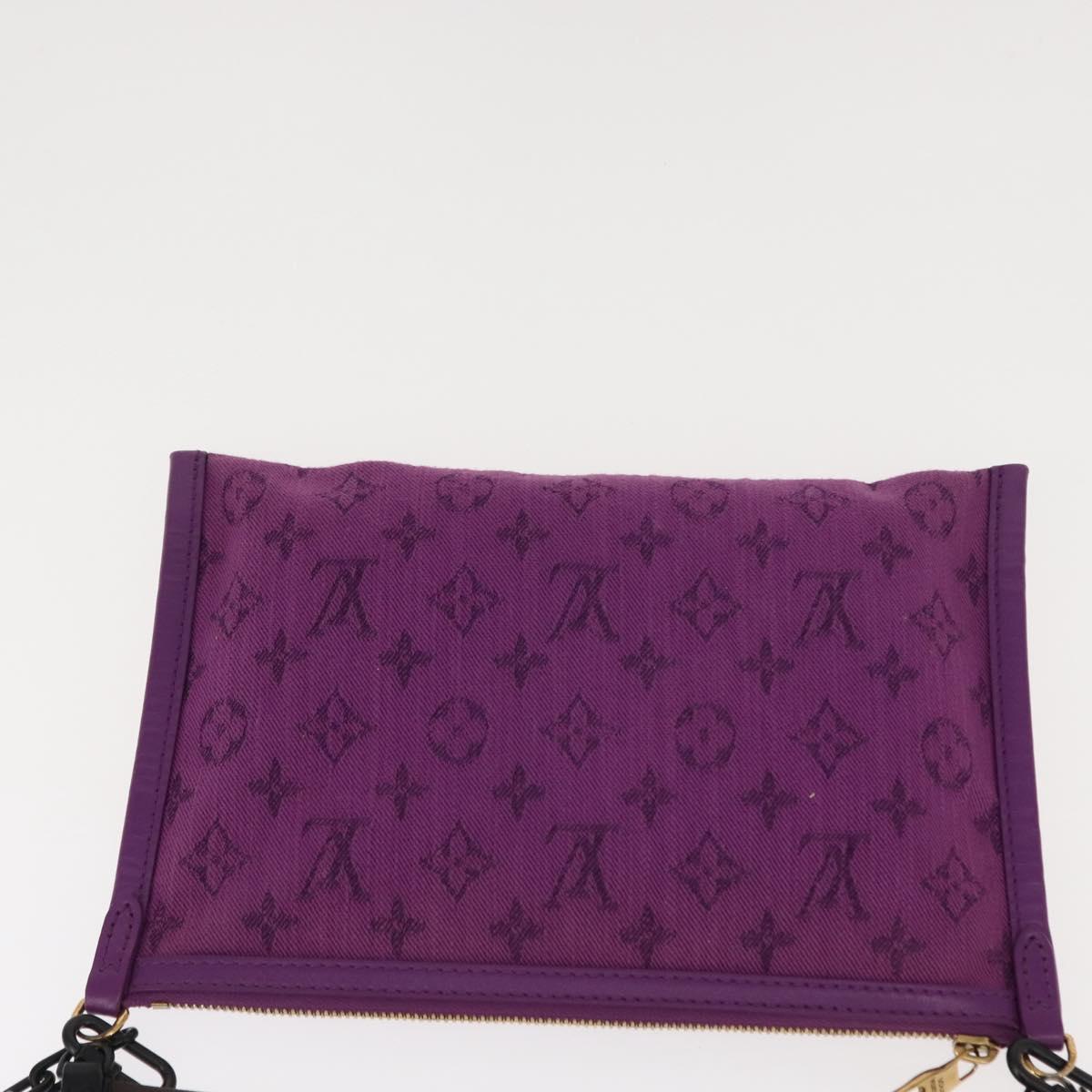LOUIS VUITTON Monogram Monogram Denim Flat Messenger Bag M44641 LV Auth 152437SAM