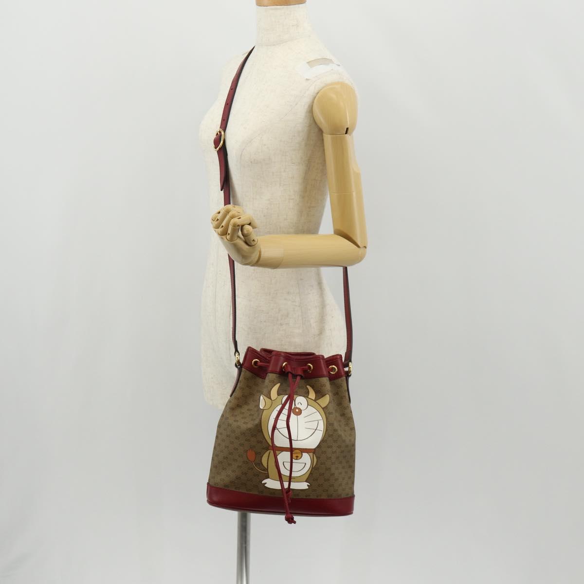 GUCCI Micro GG Supreme Doraemon Collaboration Bag PVC Beige 655597 Auth 152451AM