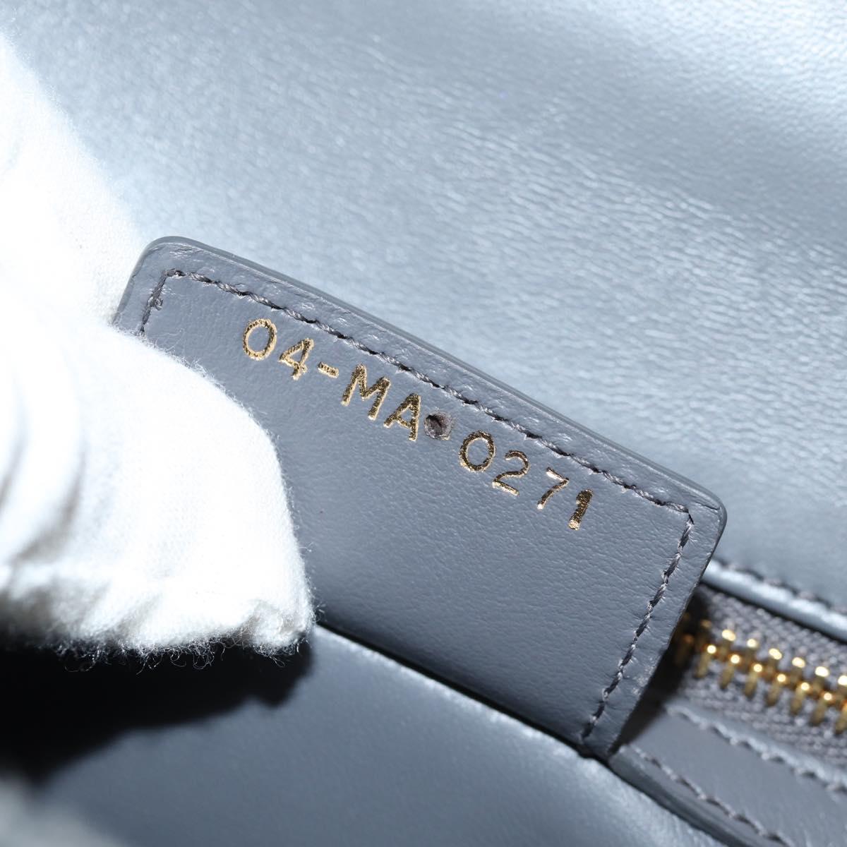 Christian Dior Chain Caro Shoulder Bag cotton Gray Gold Auth 152452AM