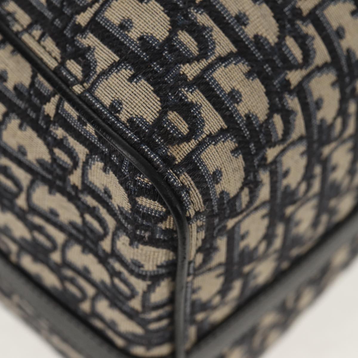 Christian Dior Trotter Canvas Jacquard Lango 50 Bag Navy Silver Auth 152454SM