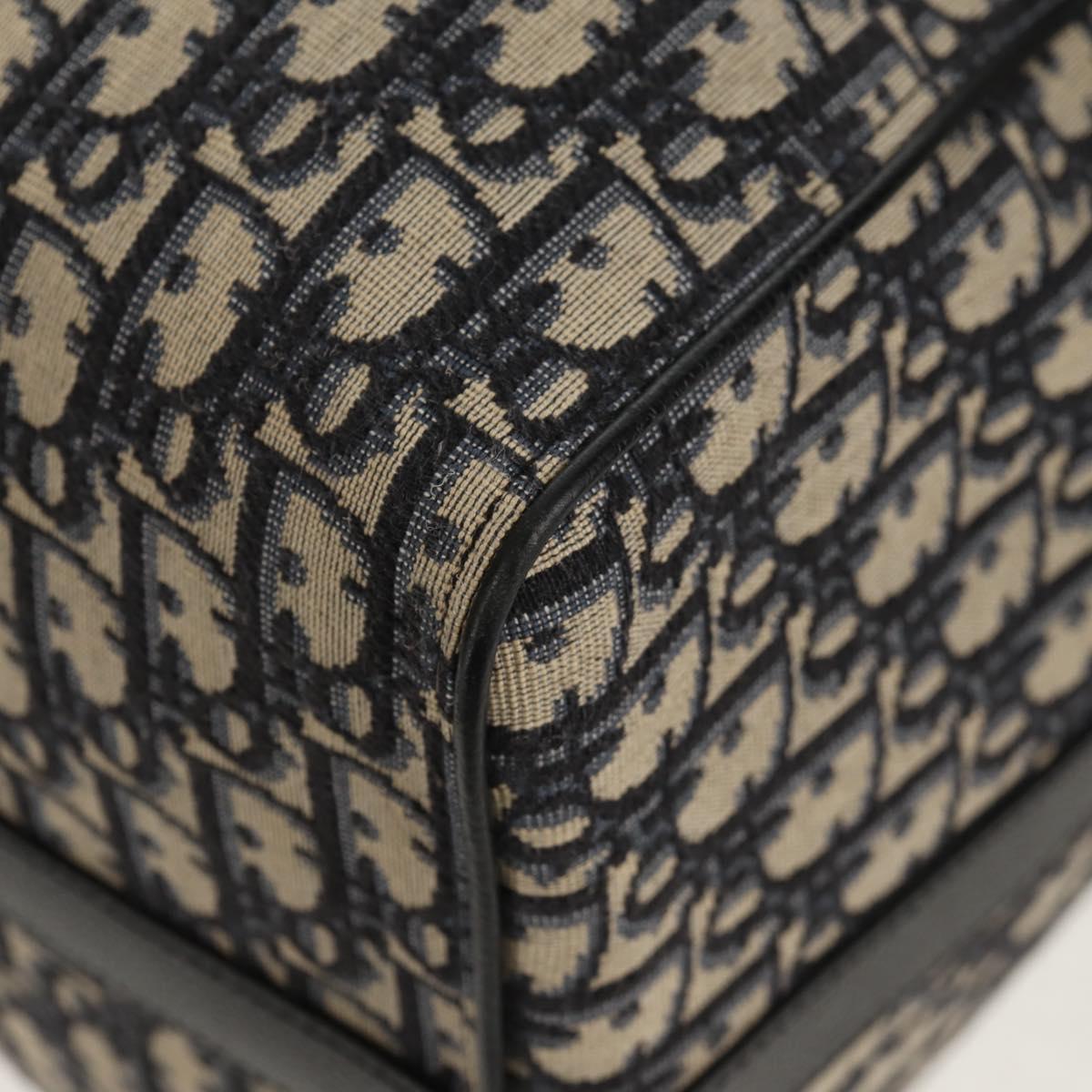 Christian Dior Trotter Canvas Jacquard Lango 50 Bag Navy Silver Auth 152454SM