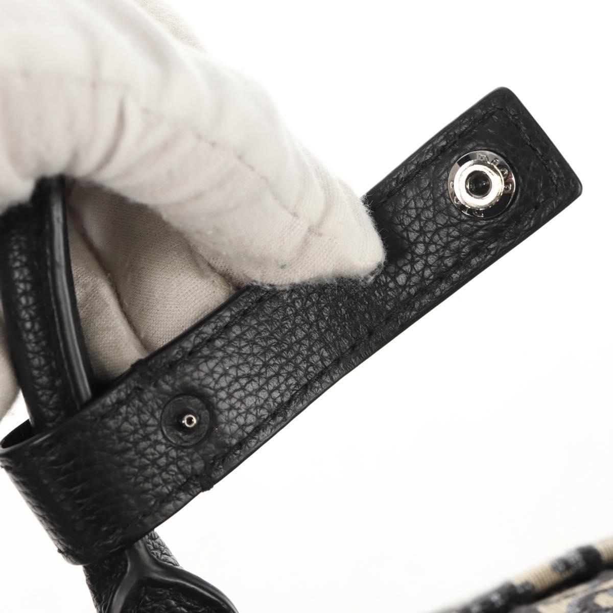 Christian Dior Trotter Canvas Jacquard Lango 50 Bag Navy Silver Auth 152454SM