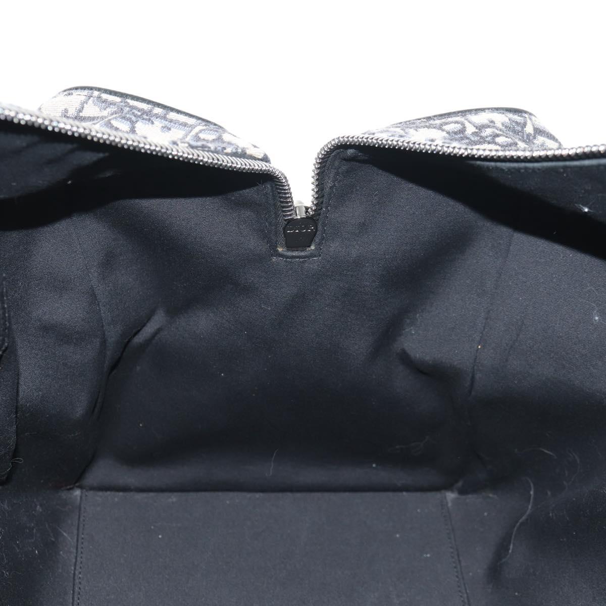 Christian Dior Trotter Canvas Jacquard Lango 50 Bag Navy Silver Auth 152454SM