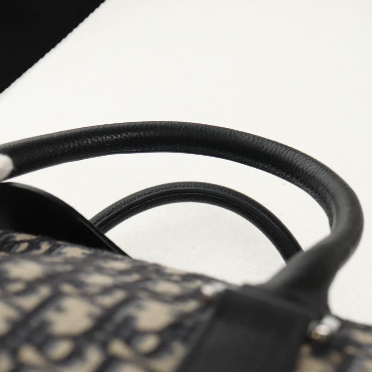 Christian Dior Trotter Canvas Jacquard Lango 50 Bag Navy Silver Auth 152454SM