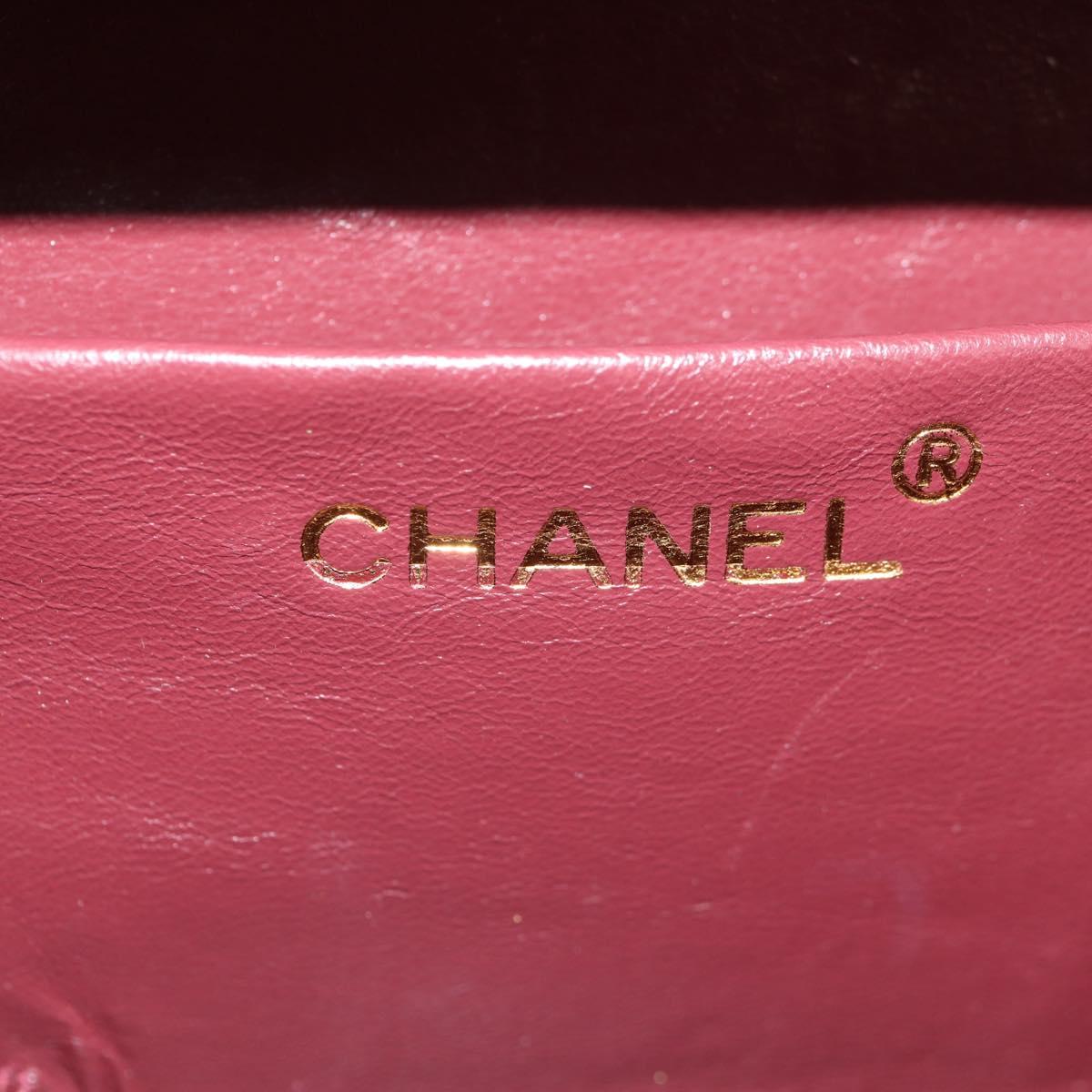 CHANEL Matelasse Chain Shoulder Bag Leather Red Gold CC Auth 152456V