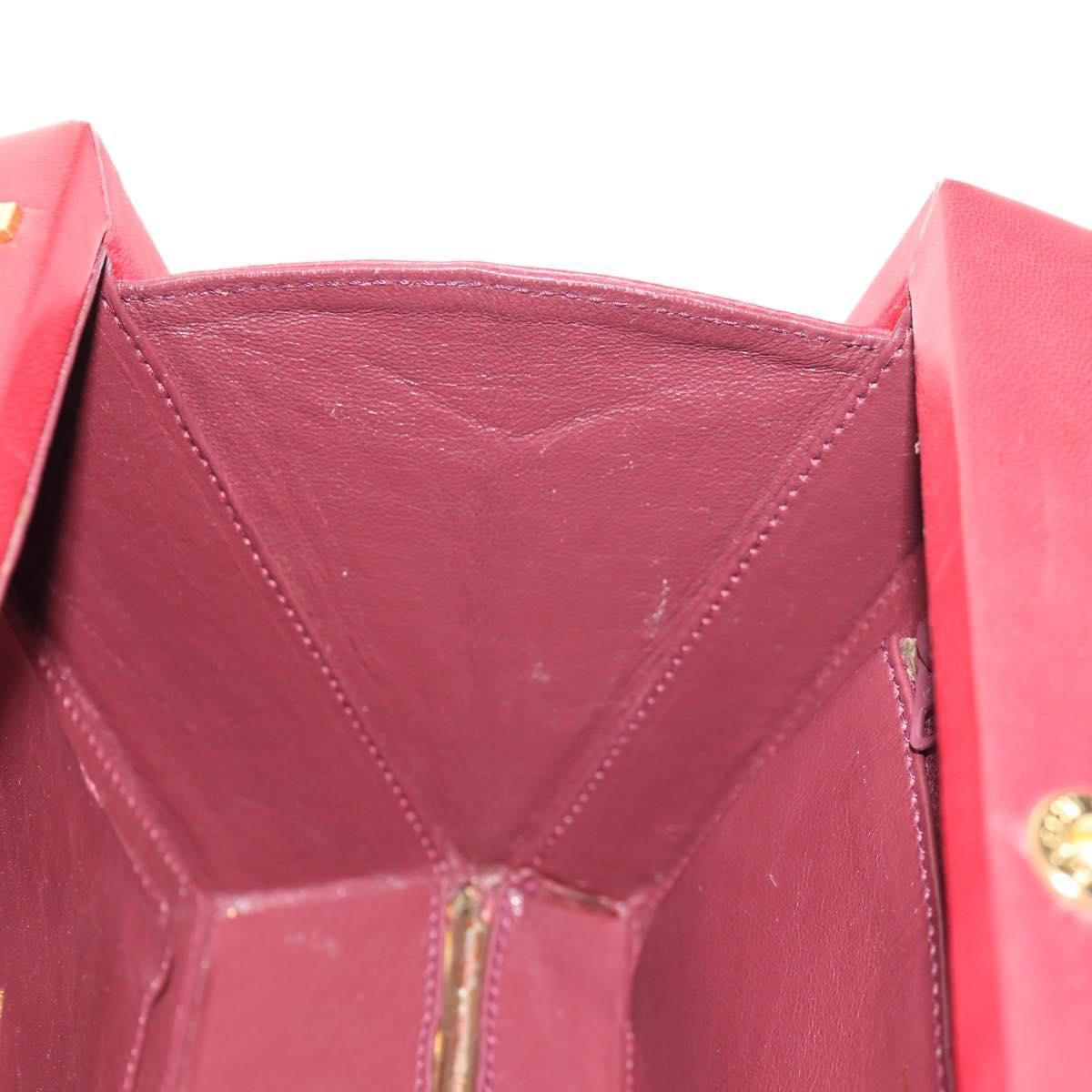 CHANEL Matelasse Chain Shoulder Bag Leather Red Gold CC Auth 152456V