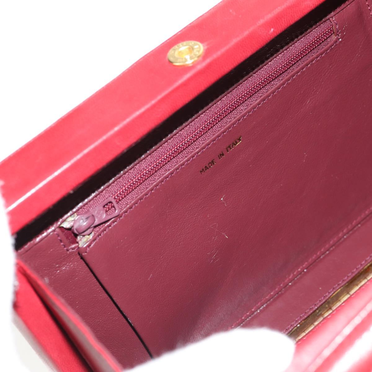 CHANEL Matelasse Chain Shoulder Bag Leather Red Gold CC Auth 152456V