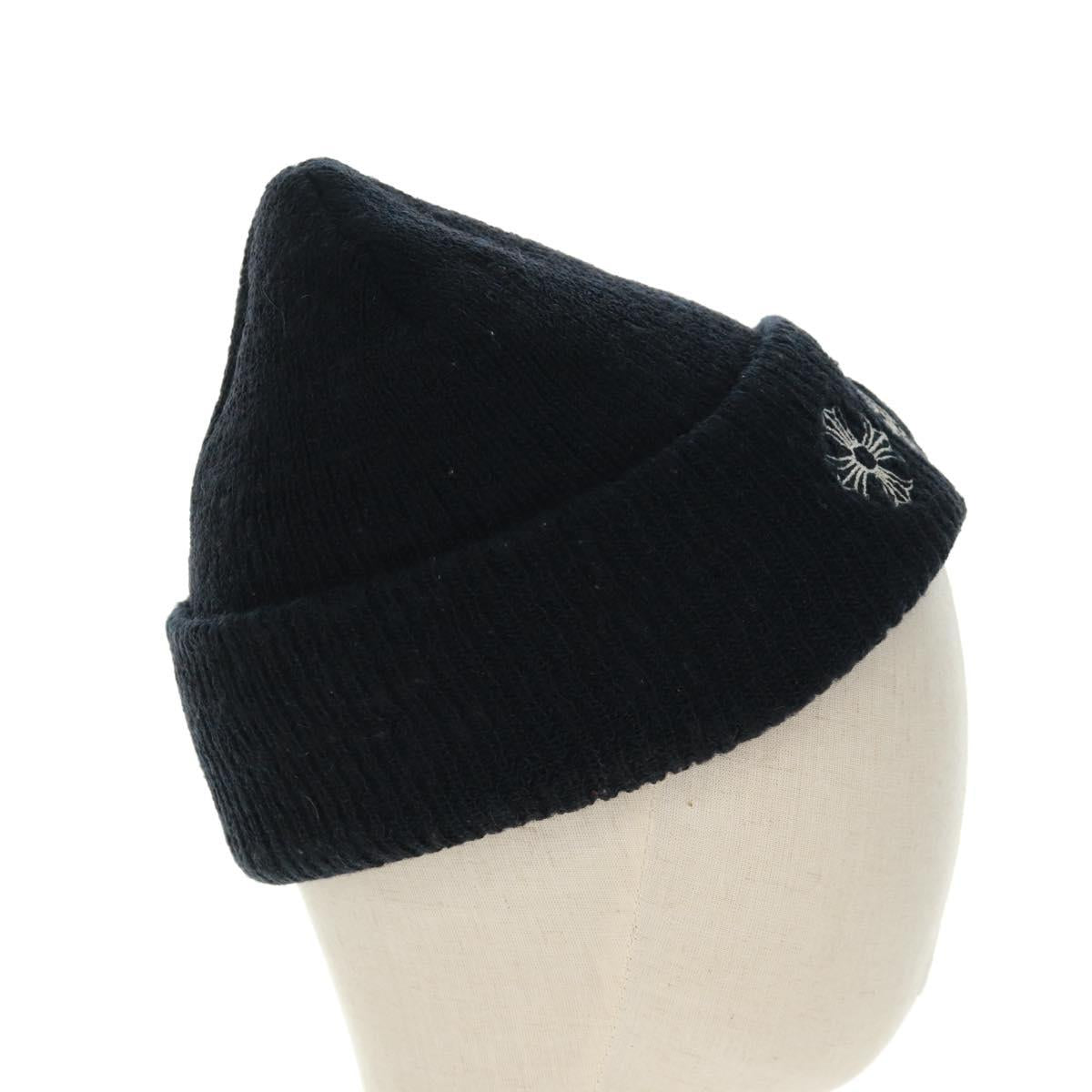 Chrome Hearts Knitted Fabrics Cap Wool Black Auth 152457M