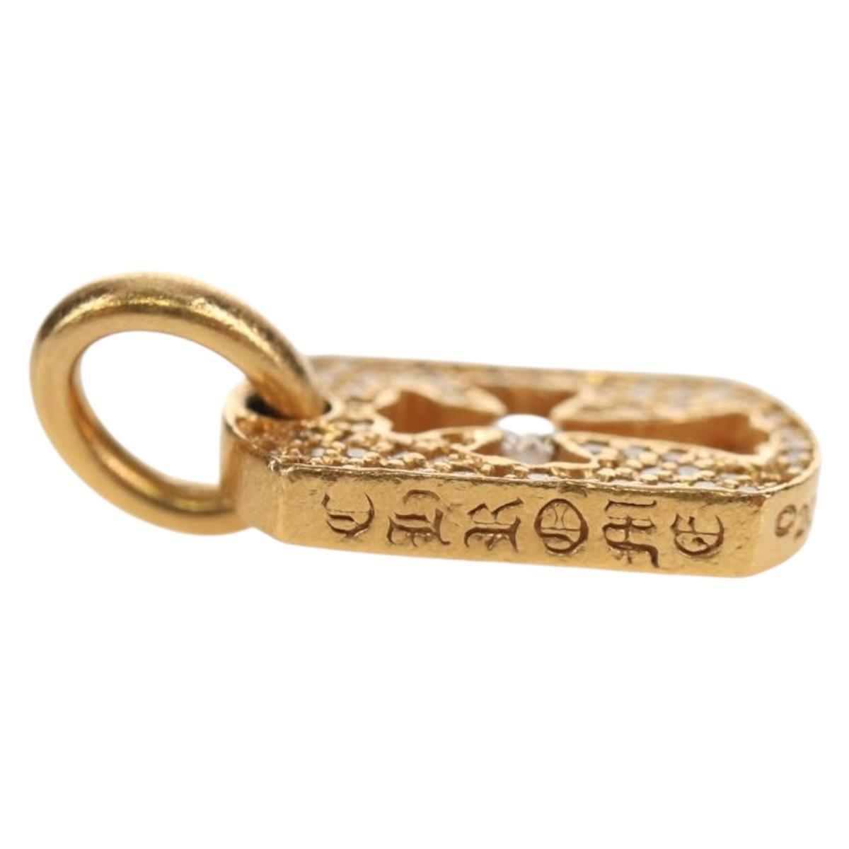 Chrome Hearts Tiny Cutout Cross Charm 22K Gold Auth 152458SM