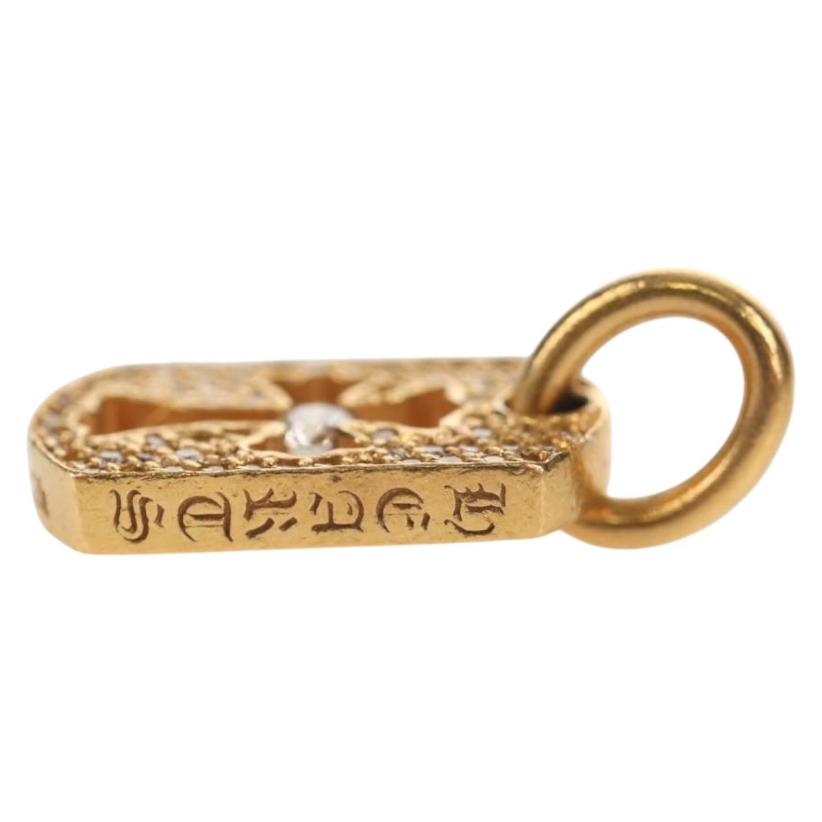 Chrome Hearts Tiny Cutout Cross Charm 22K Gold Auth 152458SM